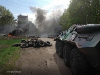 Бои в Славянске. Фото: Euromaidan