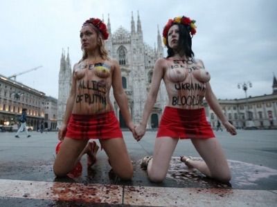 Акция Femen в Милане. Фото: nbnews.com