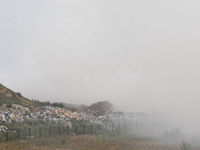 Пожар на полигоне в Новом Уренгое. Фото: nur.today